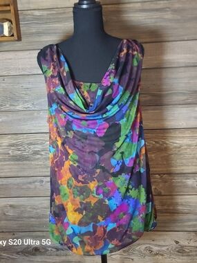 Lane Bryant Multicolor Floral Cowl Neck Camisole